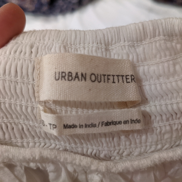 Urban Outfitters XS White Summer Mini Dress Tie Neck Boho Halter - Picture 7 of 10